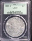 1881 S Morgan Silver Dollar PCGS Graded MS63 Old Green Holder!