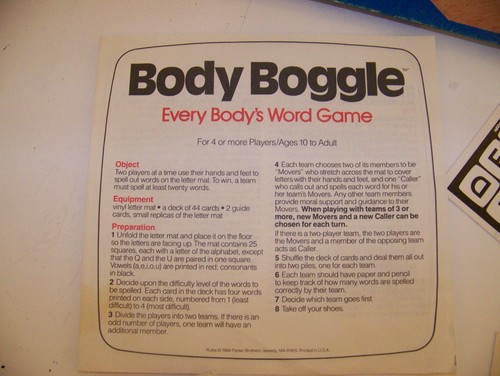 Vintage Body Boggle Board Game from Parker Brothers 1984 - Picture 5 of 7