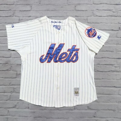 Vintage 90s New York Mets Pinstripe Baseball Jersey by Starter Size XL 