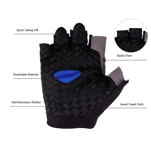 Fitness Halbfinger Antirutsch Handschuhe Herren Damen Handschuhe Yoga Laufen Training - Bild 6 von 19