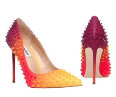 Steve Madden Vala Studded Orange Ombre Heels Pumps Size 9M