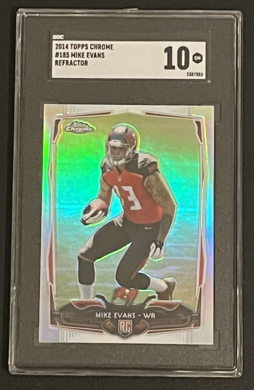 2014 Topps Chrome Refractor MIKE EVANS #185 RC SGC 10 GEM MINT