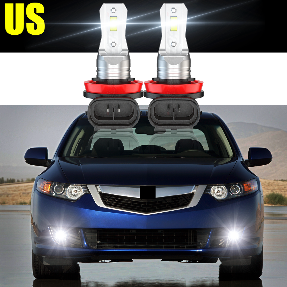 Par De Bombillas LED H11 6000K Para Niebla Delantera Acura TSX 2009-2014 – Blancas Brillantes 12-SMD