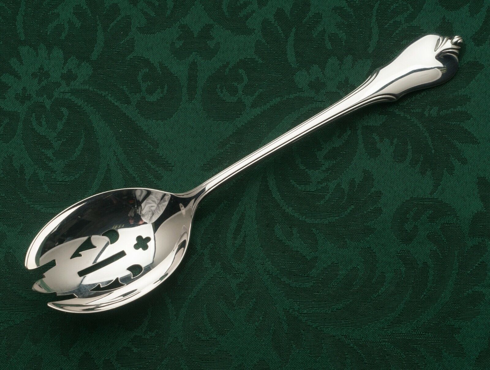 Grand Colonial by Wallace Sterling Silver Pierced Serving Spoon 8 5/8"