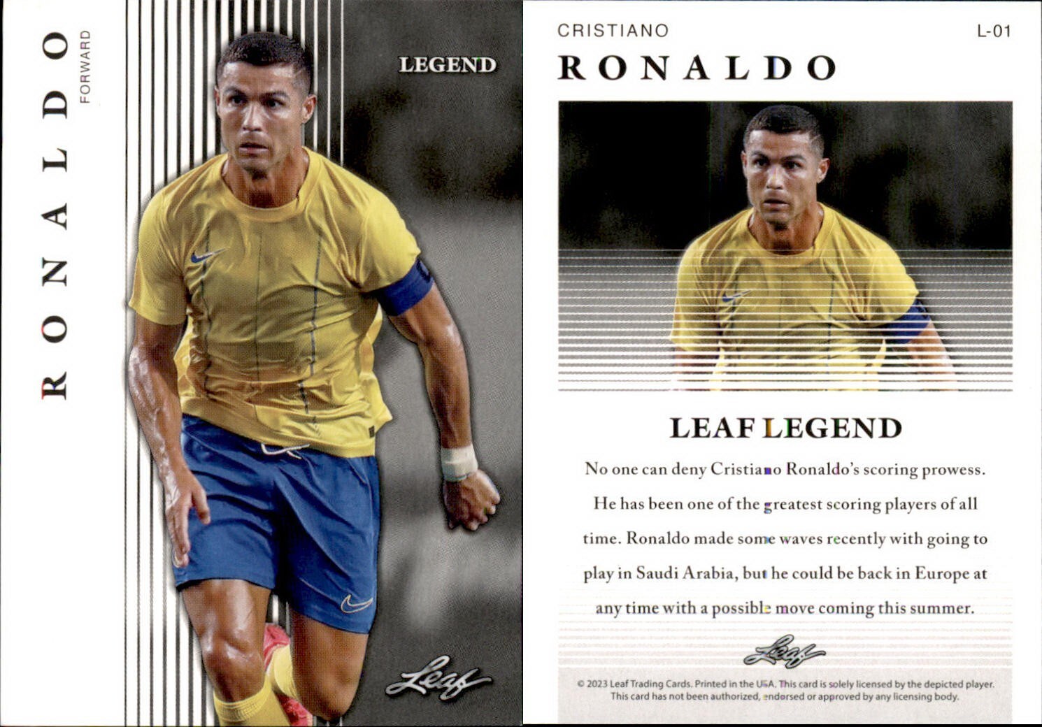 2023 Leaf Legends Edition Cristiano Ronaldo #L-01 Soccer