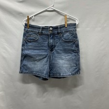 NWOT Judy Blue Denim Shorts Size L Stretch Double Button/Zip Closure Medium Wash