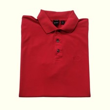 HUGO BOSS VTG Y2K 00s CLASSIC POLO RED T SHIRT 100 PIMA COTTON SZ L
