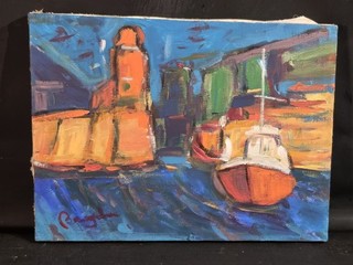 Tableau huile Bord de mer France signé Fauvisme XXème