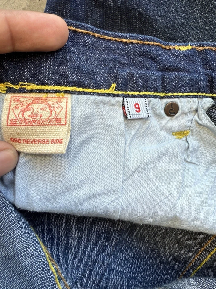 Pantalones de mezclilla japoneses Evisu vintage de colección para mujer ajustados calce recto talla 9 Foto 4 de 4