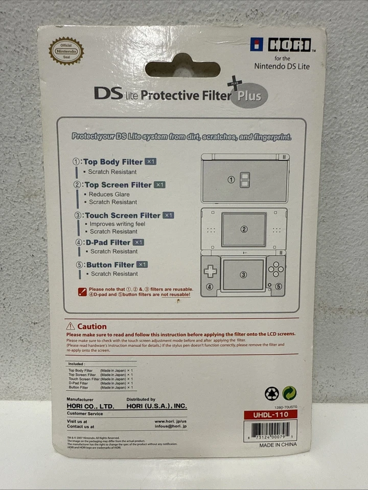 Nintendo DS Lite Protective Filter Plus 2-Pack Lot Official UHDL-110 HORI NEW - Image 2 of 2