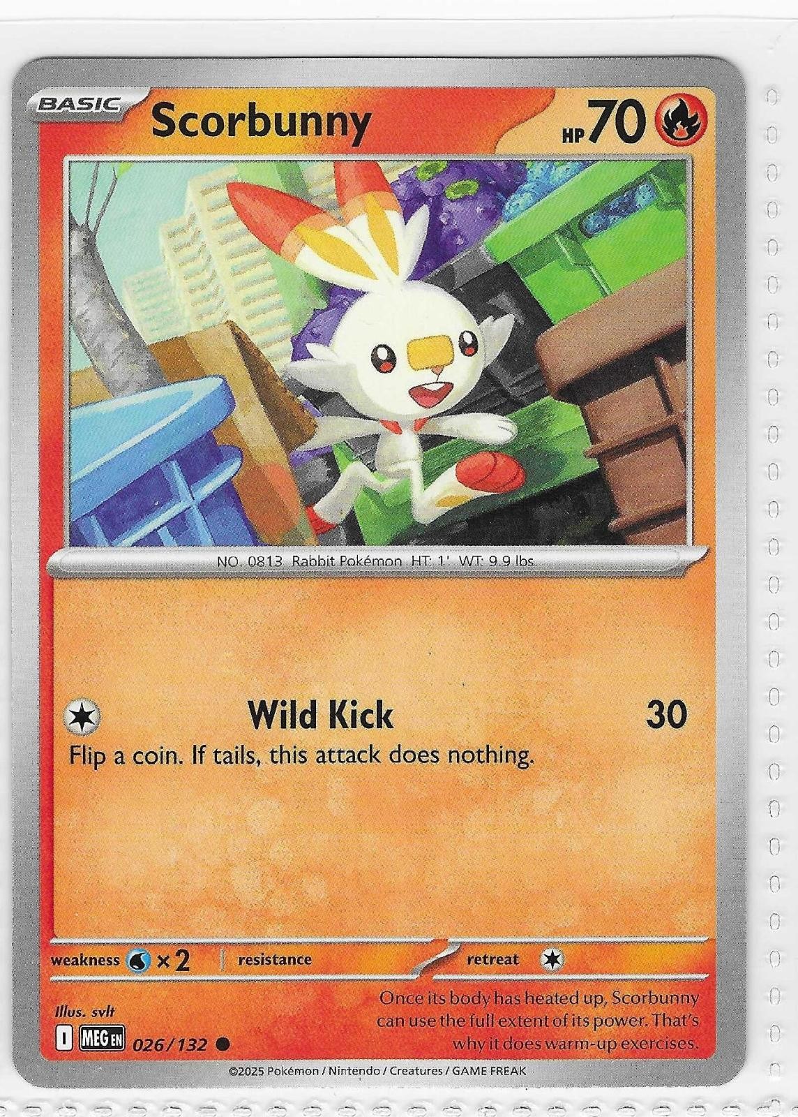 Scorbunny 026/132 Common Mega Evolution Pokemon Near Mint