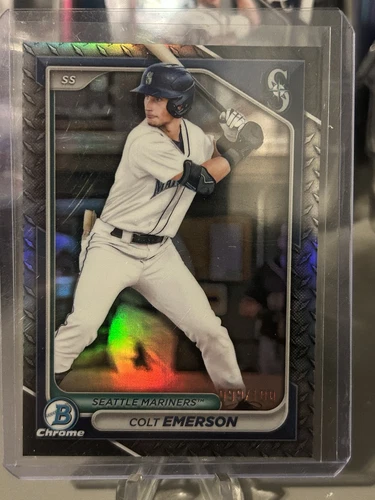 2024 Bowman Chrome Colt Emerson Diamond Plate /100 Mariners - Picture 1 of 1