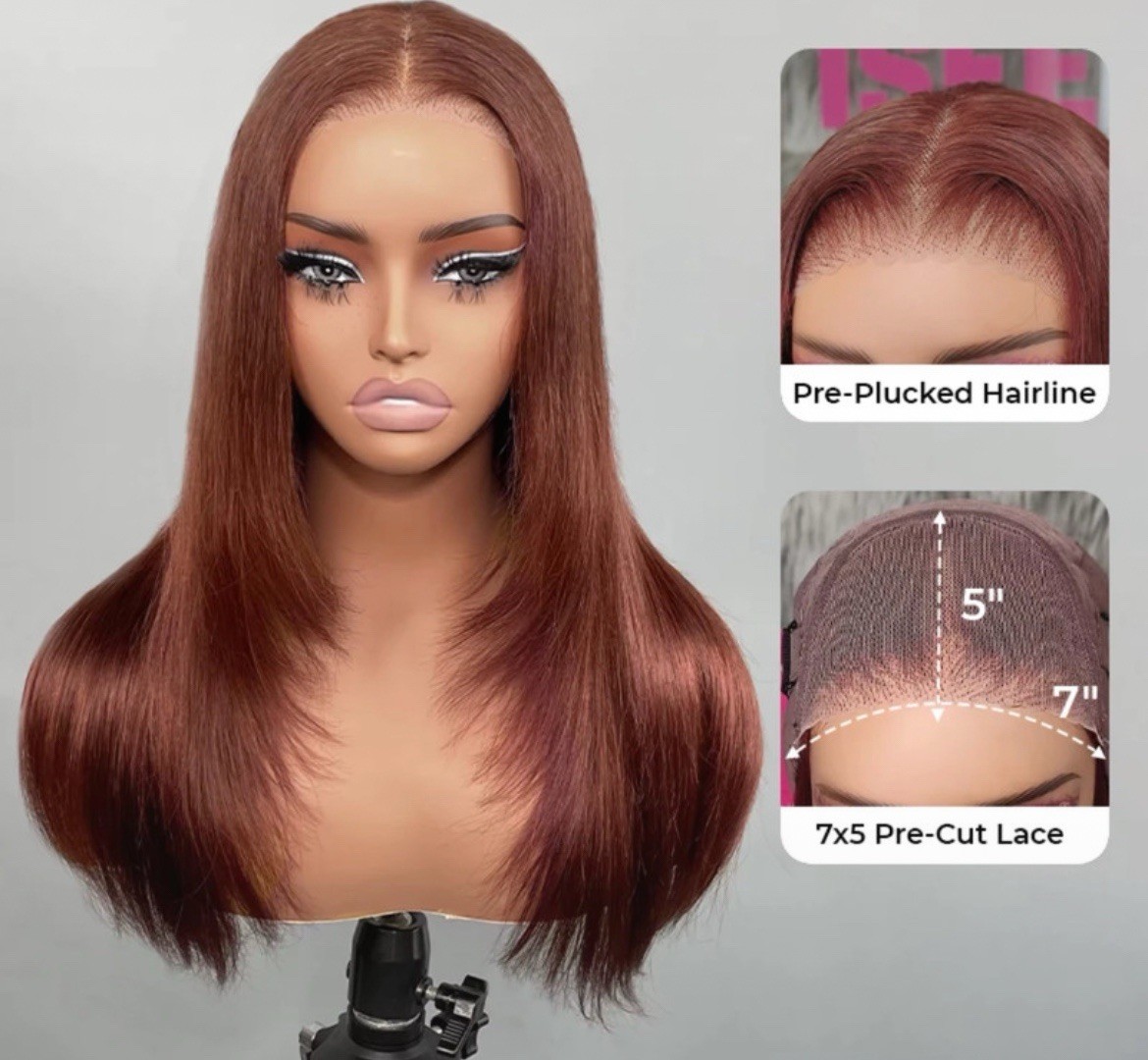 Perruque cheveux 100% humains pré-découpée idéale pour le bureau et les soirées