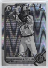 2022 Bowman Draft Chrome Black & White RayWave Refractor Jud Fabian 10z8