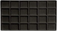 - 3 Pieces Black 24 Slot Coin Jewelry Showcase Display Tray Flocked Inserts