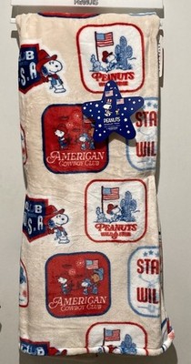 Snoopy Berkshire Americana Cowboy Club Blanket 60x70 Stay Wild Throw