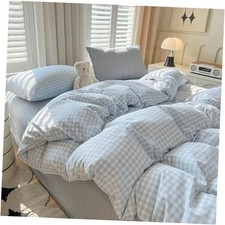 Comforter Set Size Plaid Checkered Comforter 3 Pcs Soft Queen Blue Gingham