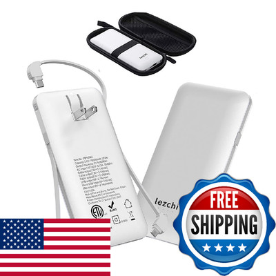 lezchi Portable Power Bank, Ultra Slim 10000mAh Portable Charger, USB C External