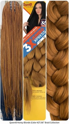 X-Pression Braid 86'' Pre-stretched Braiding Hair #27 Honey Blonde Synthetic Hair