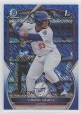 2023 Bowman Chrome Prospects Blue Shimmer Refractor 87/150 Yunior Garcia 4k8