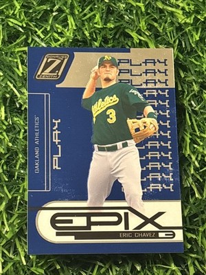 2005 Donruss Zenith Epix Blue Play /500 Eric Chavez #E-11 Oakland A's Athletics