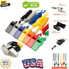 Whistle, Sports Whistles with Lanyard, Loud Crisp Sound Whistle Bulk Ideal fo...