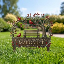 Personalized Memorial Garden Stake Cardinal Remembrance Outdoor Yard Gift