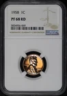 1958 Lincoln Wheat Cent NGC PF-68 RD