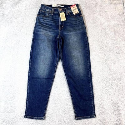 Levi's Womens Blue Denim High-Waisted Mom Jeans Size: 28x27