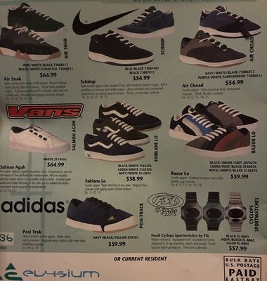 Elysium Snowboarding catalog Vans Adidas Nike Shoes CCS