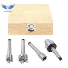 4 Pcs MT1 Wood Lathe Live Center Set Drive Spur Cup MT1 Arbor for Woodworking