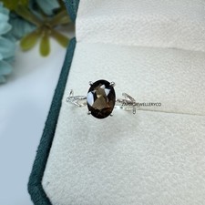 Natural Smoky Quartz, 925 Sterling Silver, Engagement Gift Ring, Quartz Ring