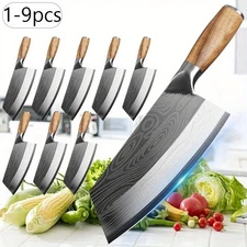 6-Piece Stainless Steel Knife Set for Kitchen Cooking and Outdoor Camping