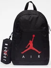 Nike Jordan YOTH 18" Backpack SCHOOL BAG Pencil Case BLACK RED 9A0503 $50 NEW