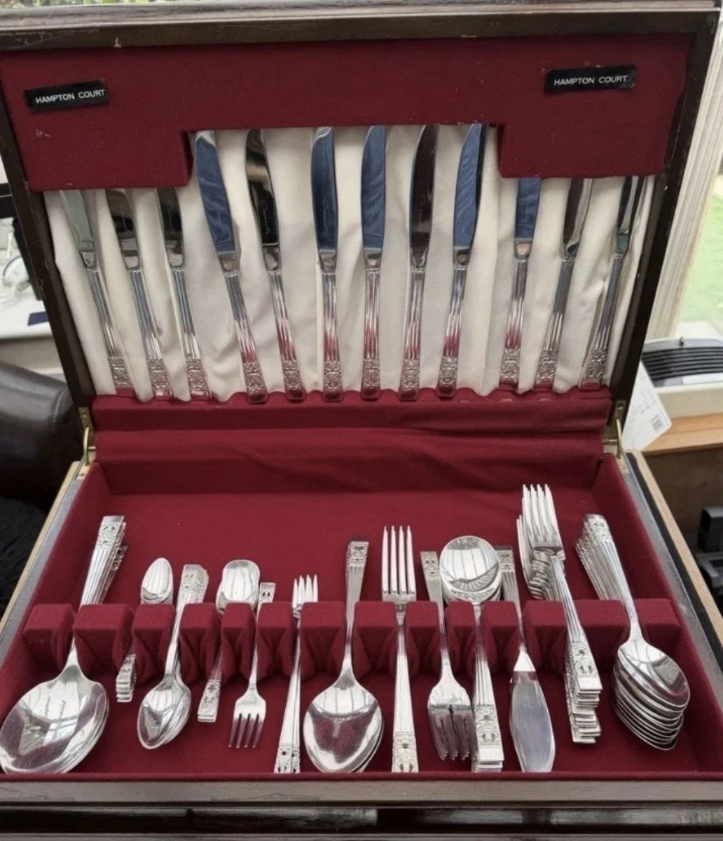 ONEIDA Hampton Court カトラリーセット 木箱入り ONEIDA Antique Silver Cutlery Sets Hampton Court for sale | eBay UK