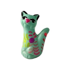 Peruvian Mini Cat Clay 1 5/8" Ceramic Figurine Handmade Collectable New Art Peru
