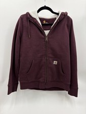 Carhartt Hoodie Clarksburg Sweatshirt Sherpa 102787 518 Crimson Maroon Medium