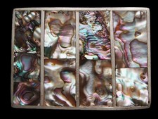 MI05147 NOS VINTAGE 1970s  ABALONE SHELL  SOUTHWESTERN DESIGN BELT BUCKLE