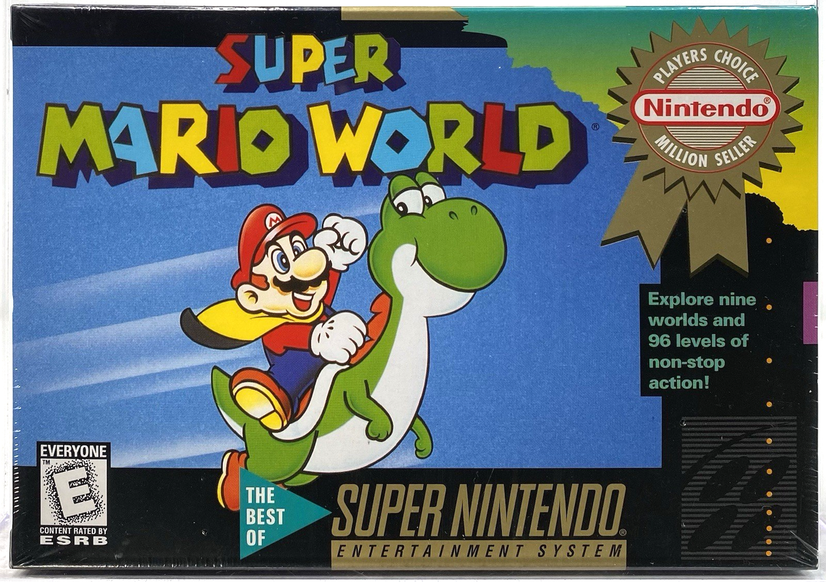Super Mario World Nintendo SNES New 1991 Factory Sealed VGA 90 TOP