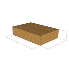 50 18x12x4 Kraft Brown Corrugated Shipping Boxes 32 ECT Single-Wall New