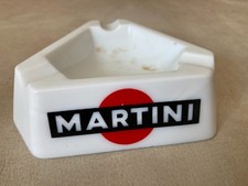 MARTINI Werbe Aschenbecher Ascher Opalglas dreieckig 12,5x12,5x3,5 Böckling Weiß