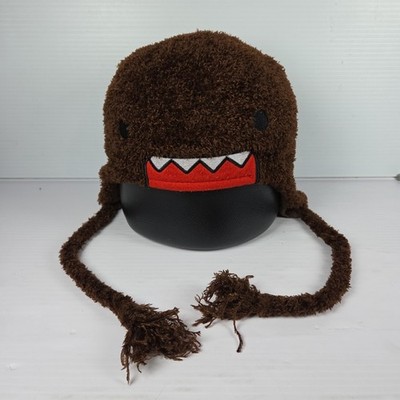 Domo Kun Lapland Ear Flap Hat Fuzzy Brown Monster Tassles Limited