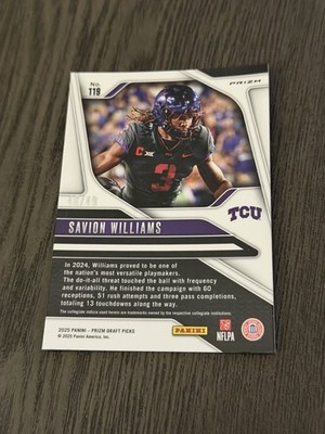 2025 Panini Prizm Draft Picks Gold Flash Prizm /49 119 SAVION