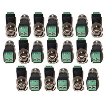 Lot of 20 pcs Coax Coaxial CAT5 To Camera CCTV Male BNC Video Balun Connector