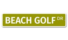 5237 SS Beach Golf 4" x 18" Novelty Street Sign Aluminum
