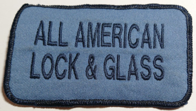 Vintage All American Lock & Glass Employee Patch Badge Crest