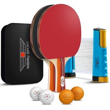 Nibiru Sport Profi Tischtennis Set Tischtennisschläger mit Netz Schläger Bällen.