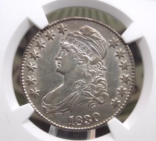 1830 Capped BUST Half Dollar *SMALL 0* O-103 50c NGC AU55 #015 About Unc ECC&C