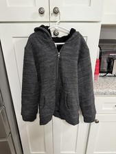 Boys Gray Old Navy Lined Coat With Hood Size 10-12