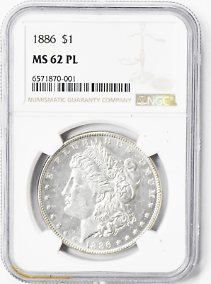 1886 $1 Morgan Silver One Dollar MS62 PL NGC Philadelphia VAM 1A
